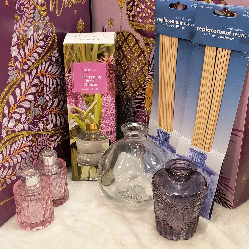Fragrance Diffusers, 5 Bottles, 2 Pk Of 10 Reed Diffusers, Pineapple Lily